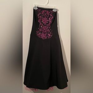 Ruby Rox Prom or Cocktail Dress, Black with Pink Sequins